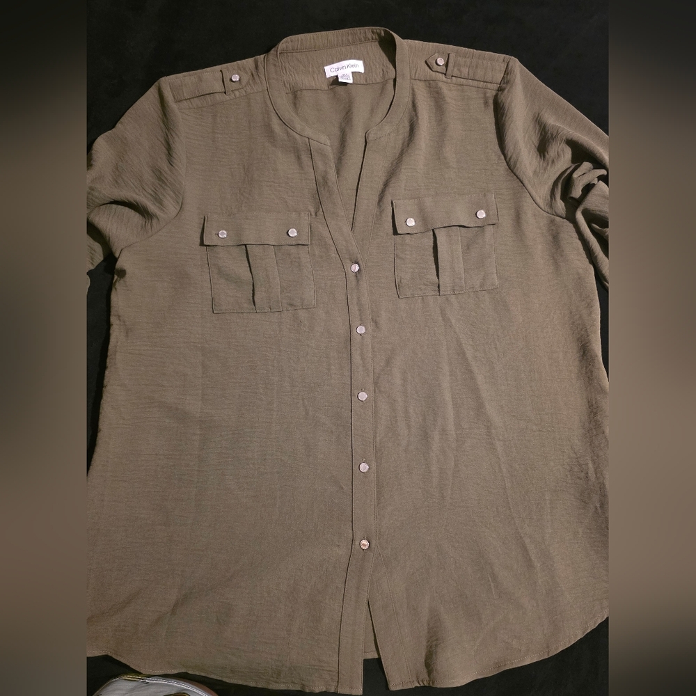 Calvin Klein Olive Green Blouse